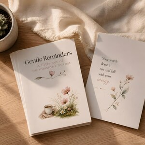 Gentle Permission to Rest Cards | Softly Illustrated Self Care Reminders (Instant Download)
