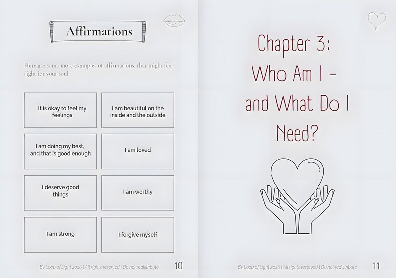 Self Love Guided Journal, Prompts, Affirmations, Self Care (Digital Download)