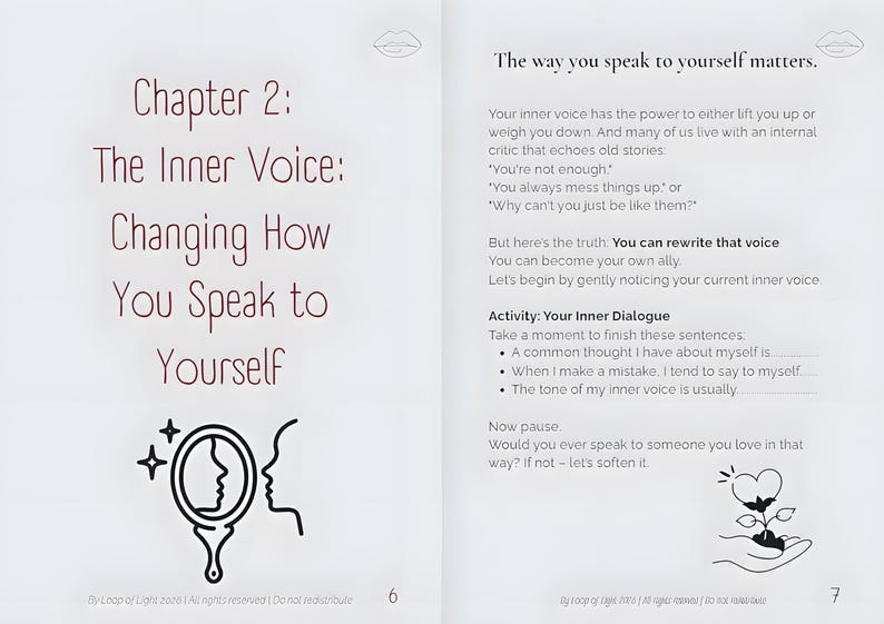 Self Love Guided Journal, Prompts, Affirmations, Self Care (Digital Download)