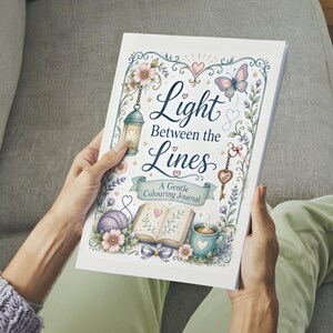 Mindfulness Coloring Journal, 70 Page Self Care Book, Gentle Prompts (Digital Download)