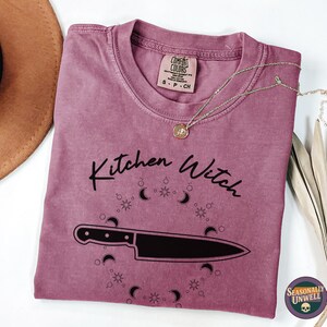 Kitchen Witch Shirt | Comfort colors gothic clean simple tee, Monochrome modern magical tshirt for women, Minimalist celestial mystical chef