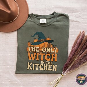 Kitchen Witch Shirt | Comfort colors retro autumn top, Ringspun playful bold chef tee for women, Cotton relaxed funny Thanksgiving tshirt