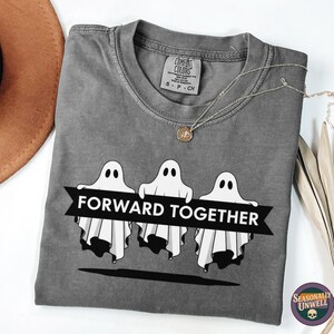 Koszulka Ghost Banner Protest | Minimalistyczna, estetyczna koszulka w wygodnych kolorach, Zabawna, nowoczesna koszulka dla przyjaciół, Fantazyjny, subtelny, polityczny top jesienny