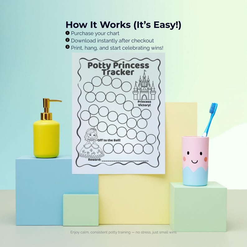 Princess Potty Training Chart | Printable Toddler Reward Tracker | Cute ...