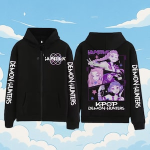 Anime K-pop Demon Hunters Hoodie, Anime Zipper Hoodie, Streetwear Sweatshirt For Men Women - Anime lover Gift