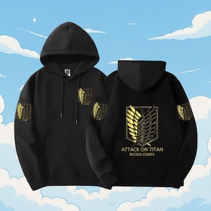 Anime Titan Hoodie, Anime Inspired Hoodie, Pullover Hoodie Mens, Cosplay Hoodie, Anime Gift