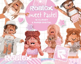Roblox Girl Pastel - Clipart PNG / Paper Digital JPG I Instant Download