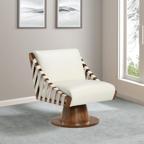 Millwin Vegan Leather Swivel Lounge