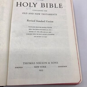The Holy Bible Revised Standard Version Religieus Spiritueel Theologie Geloof 1953