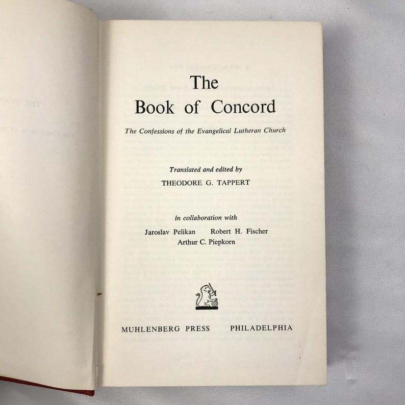The Book of Concord Hardcover boek vertaald en bewerkt Theodore G. Tappert 1959 afbeelding 3