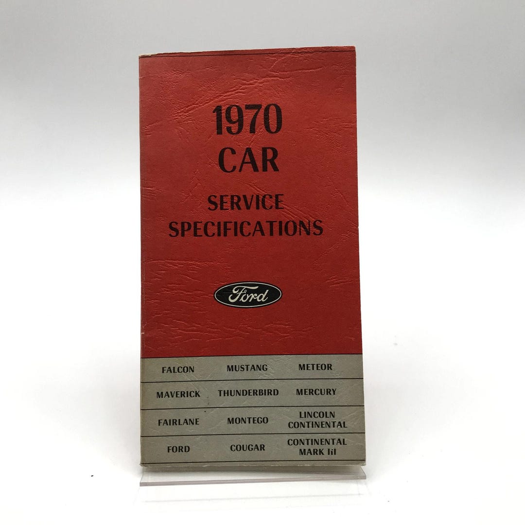 1970 Car Service Specifications Paperback First Printing by Ford Motor ...