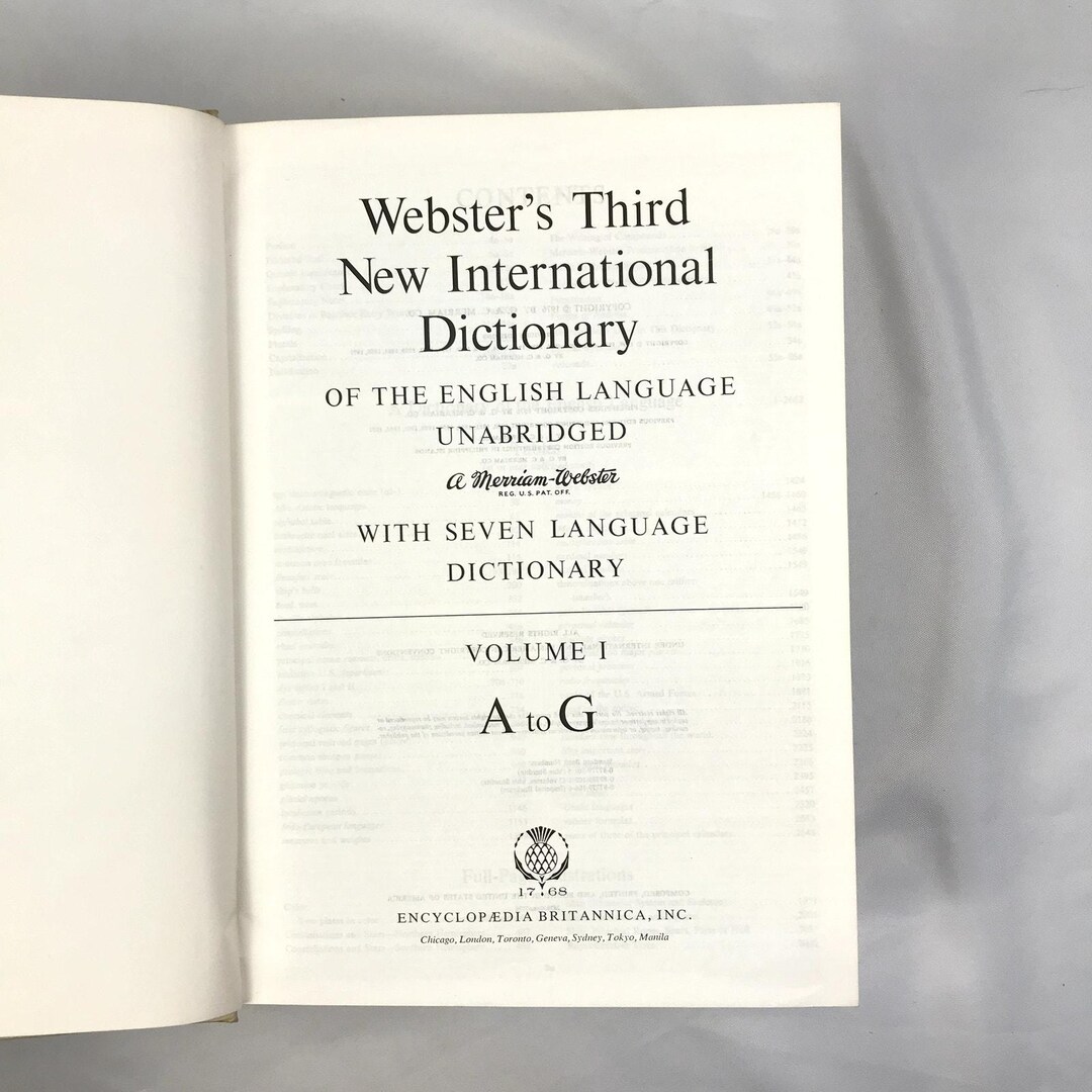 Webster's Third New International Dictionary Volumes 1-3 Merriam