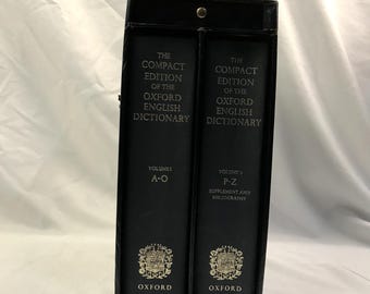 The Compact Edition of the Oxford English Dictionary 2 Volume Book Set 1971
