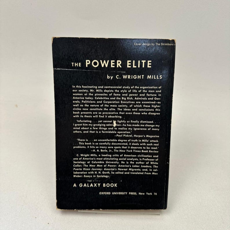 La élite del poder C. Wright Mills 1959 Galaxy Book No ficción Universidad de Oxford imagen 2