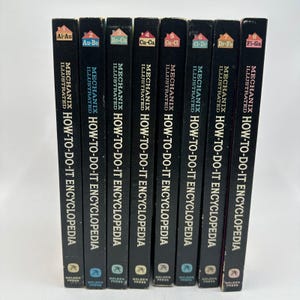 May include: A collection of eight vintage "Mechanix Illustrated How-To-Do-It Encyclopedia" books. The books have black spines with white text and colorful labels. The Golden Press logo is at the bottom of each book.