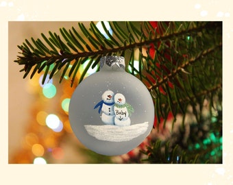 couple expecting their first child memento tree ornament pregnant couple