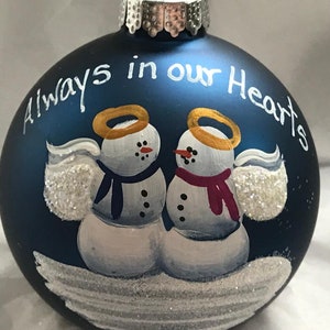 Double Angels for Mom and Dad or Grandma and Grandpa Christmas Ornament