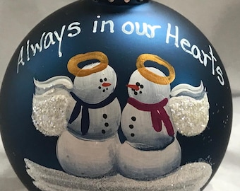 Double Angels for Mom and Dad or Grandma and Grandpa Christmas Ornament