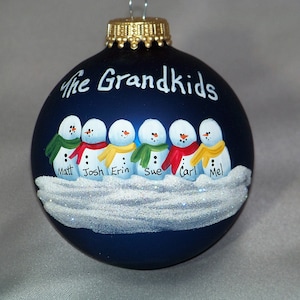 Grandkids of 6 christmas ornament for Grandma, Grandpa, Grandfather, Grandmother personalized with childrens names Bild 1