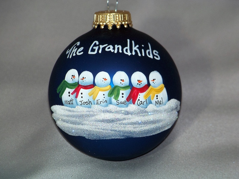 Grandkids of 6 christmas ornament for Grandma, Grandpa, Grandfather, Grandmother personalized with childrens names Bild 1