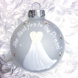 She said Yes to the Dress Elegant Wedding Dress Christmas Tree Ornament Gift for the Bride image 1