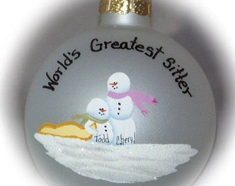Personalized Babysitter, Bigger Sister, Baby & Mom  Ornament