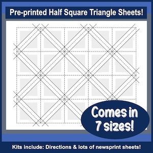 Ultimate Half Square Triangle paper bundle to improve your quilting.  Perfect HSTs every time!  2,600 FPP templates ready to ship!