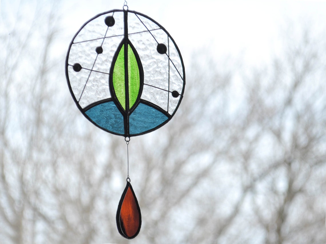 Suncatcher Leaf Suncatcherstained Glass Suncatcherwindow Etsy