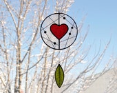 Heart Suncatcher, Stained Glass Heart, Heart Mobile, Heart and Stars, Constellation Art, Valentine Day Gift,En Bleu et Verre