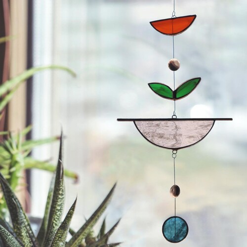 Morning Star Stained Glass Suncatcher, Wall Art Mobile