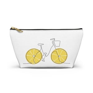 Lemon Print Accessory Pouch: Fun Makeup Bag & Travel Organizer