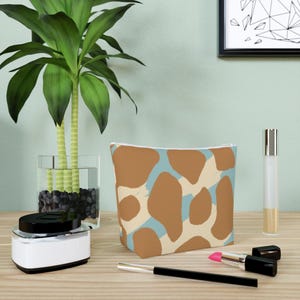 Animal Print Cotton Cosmetic Bag: Travel Makeup Organizer