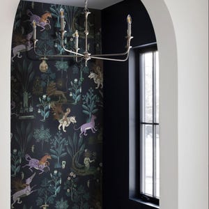 Purple Jungle Wallpaper Mural: Botanic Beast, Custom Size