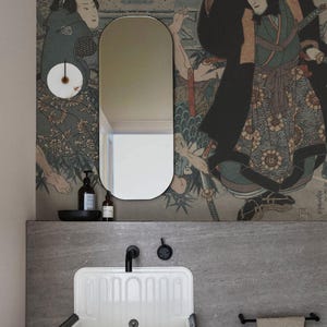 Samurai Saga Wallpaper – Japanese Ink Wall Mural | Warrior & Horse Scene | Japandi, Zen, Wabi-Sabi Decor for Office or Studio
