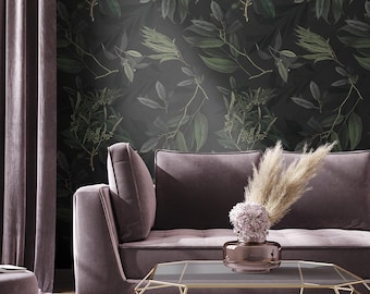 Olive Branch Wallpaper Mural: Sage Green Botanical Wall Decor