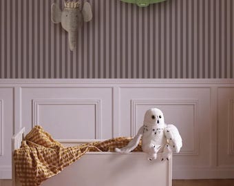 Blush Pink Striped Wallpaper – Soft Minimalist Wall Mural for Bedroom, Nursery, or Living Room