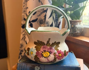 【Made in Italy】ヴィンテージ 陶器製フラワースタンド &プランター バラが飾られたヴィンテージのイタリア製陶器プランター - Etsy 日本