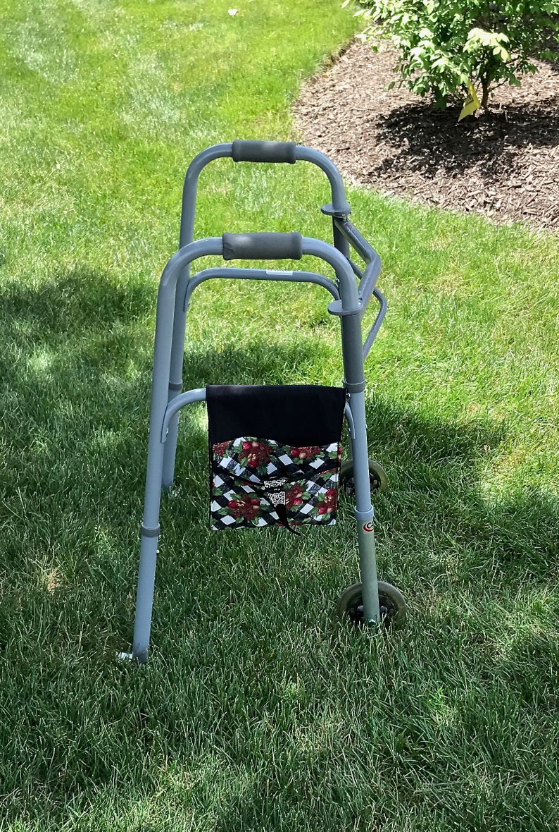 Walker Caddy Bag, Walker Tote Bag, Christmas Bells and Holly Print