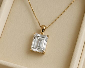 Clear Quartz Gold Plated Necklace: April Birthstone Pendant