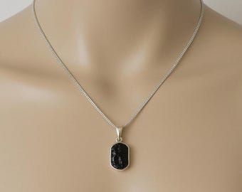 Black Tourmaline Pendant Necklace: Protective Crystal Healing Jewelry