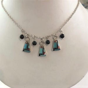 Silver and Kingman Arizona Blue Turquoise Pendant