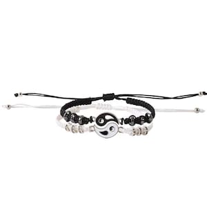 2Pcs Couples Bracelet, Yin Yang Friendship Bracelets, Best Friends Bracelet - Adjustable
