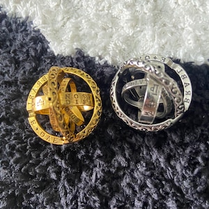 Astronomical Sphere Ring, Cosmic Ring, Worry Ring, Fidget Ball Ring,  Foldable Ball Complex Rotating, Gift for Him/Her