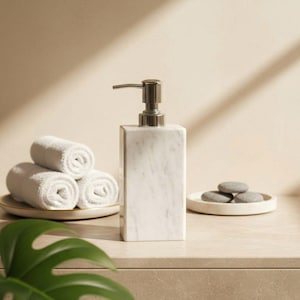 Dispenser di sapone liquido unico – Dispenser di sapone di lusso per il bagno – Decorazione per la casa in marmo
