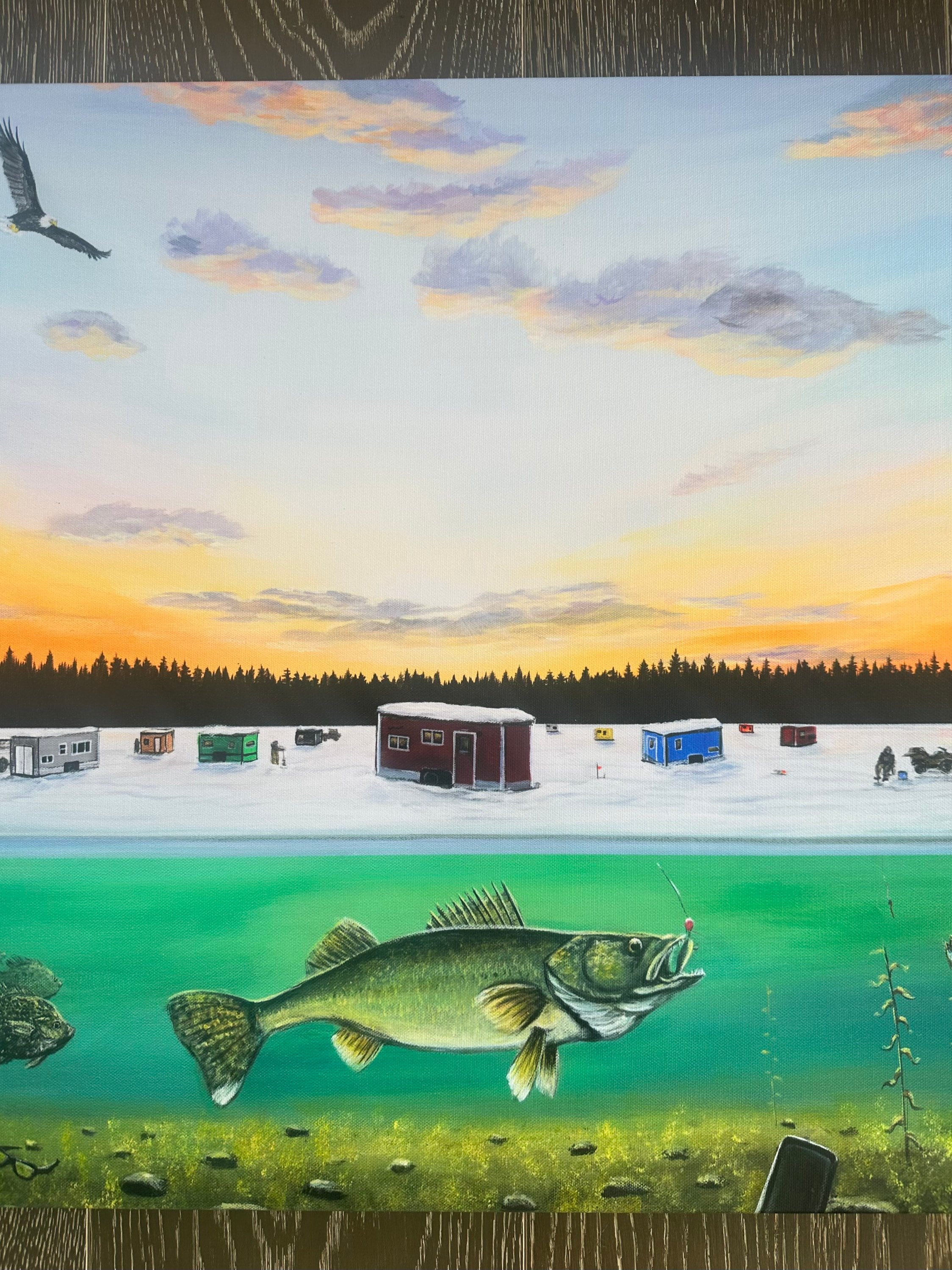 Minnesota Ice Fishing Canvas Print: Amy Marie Kulseth Painting - Etsy