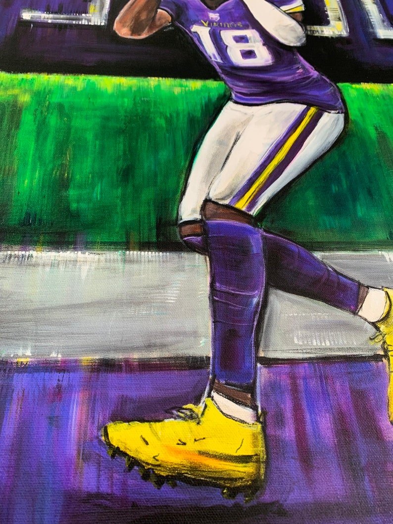 Justin Jefferson Griddy Dance Canvas Print. Painting by Amy Etsy UK