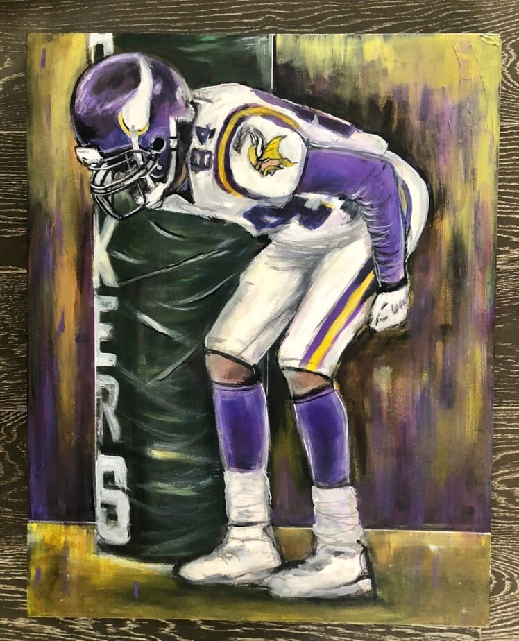 Minnesota Vikings Art Painting Canvas Print Moss Etsy