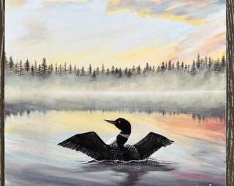 State of the Art Linda the Loon canvas print by Amy Marie Kulseth. Multiple sizes available.