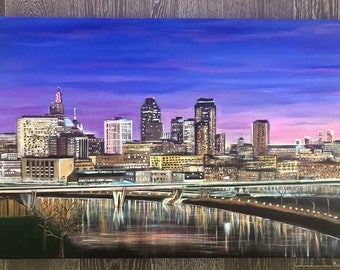 St. Paul Minnesota Skyline art by Amy Marie Art