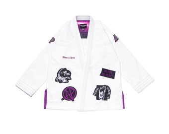 Albino and Preto Batch #85 No Mercy White BJJ Gi Kimono With Bags